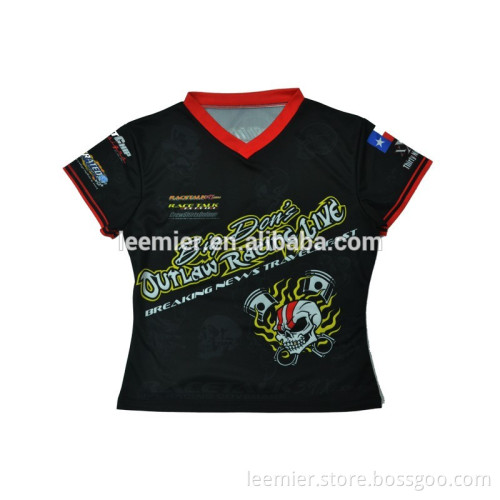 100% polyester sublimation V neck t-shirt for women